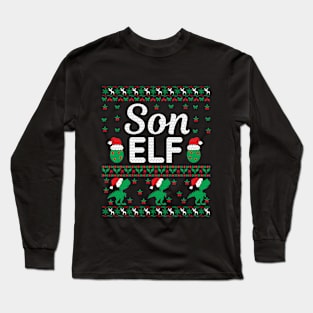 Christmas Son Elf Gifts | Ugly Christmas Sweater Long Sleeve T-Shirt